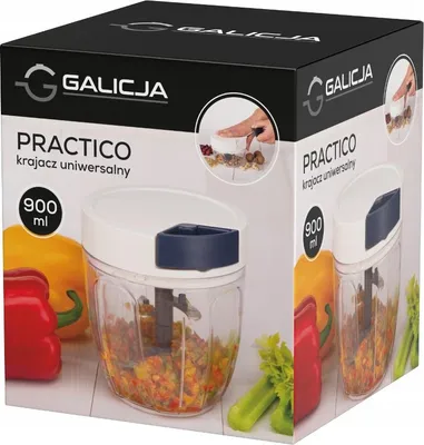 Zdjęcie produktu dla Krajacz uniwersalny practico 900 ml siekacz biało granatowy