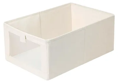 Produktbild von Kleiderschrank-Organizer mit Sichtfenster, faltbare Aufbewahrungsbox aus Vliesstoff, 40 x 27 x 17 cm, ideal für Bettwäsche