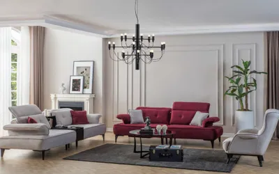 Immagine prodotto di Poltrona wing chair poltrona cocktail tessuto soggiorno grigio design moderno