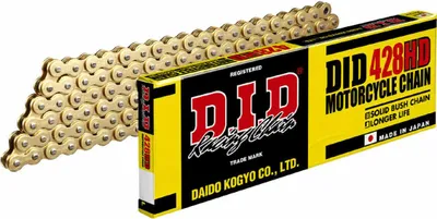 Image de Chaîne DID HD ouverte 132 maillons 428 or avec fermeture à clip