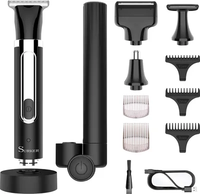 Produktbild von SURKER Body Trimmer Herren Kit Gesichts-, Arm-, Kinn-Bart-Trimmer Haarschneider mit verstellbarer Verlängerung Handel Wasserdicht