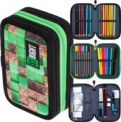 Produktbild von Dreifach-Stiftmäppchen mit Zubehör Pixel Cubes