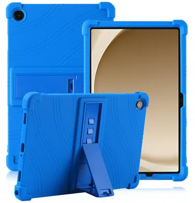 Produktbild von Tablet Hülle für Samsung Galaxy Tab A9 Plus/ A9+ 11", Stoßfeste Weiches Silikon Schutzhülle mit Standfunktion Blau