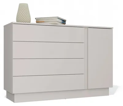 Produktbild von AMBER 1D4S 1 Tür 4 Schubladen Kommode für das Schlafzimmer Lounge Cashmere Beige
