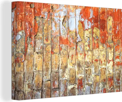Zdjęcie produktu dla OneMillionCanvasses® - Obraz na płótnie - Fototapeta na płótnie - Ściana - Farba - Cegła - 150x100cm - Zdjęcie na płótnie - obraz