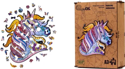 Obrázok produktu pre Promo Drevené Puzzle Rozprávkový Jednorožec Puza3-00721