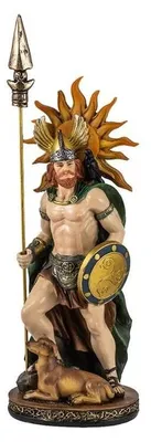 Keltische Gott Lugh Figur aus Harz, handbemalt, 20 cm