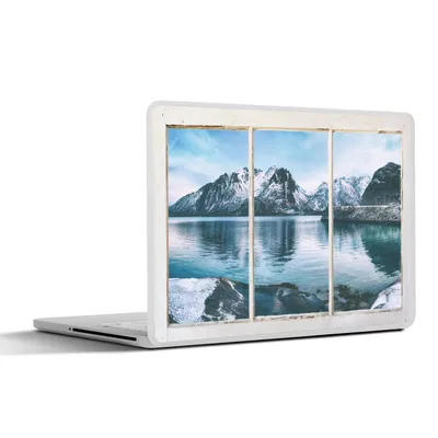 Produktbild von MuchoWow® Laptop Aufkleber Sticker Cover Aussicht - Berge - Winter 31x22.5 cm - Laptop-Deko