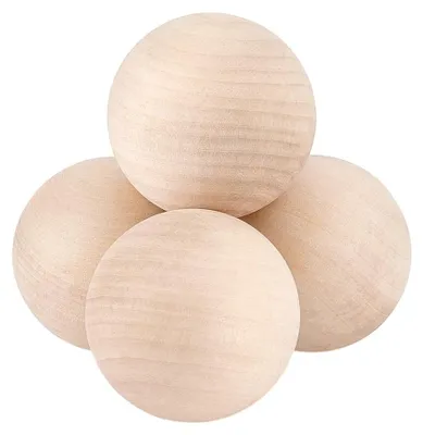Immagine prodotto di TRANKIELO® - 4 sfere di legno grezzo, diametro 7,5 cm – Legno naturale per artigianato, progetti fai-da-te e decorazioni