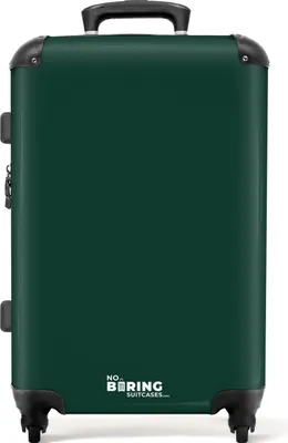 Produktbild von NoBoringSuitcases.com® Großer Koffer - Dunkelgrün - Einfarbig - Kombinationsschloss TSA - Hartschalen Trolley 4 Rollen - 72 liter - Reisekoffer - 66 cmKoffer Mittelgroß 67x43x25 cm, 72L,