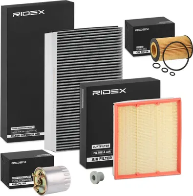 Produktbild von RIDEX Filterset Inspektionspaket Filtersatz passend für MERCEDES-BENZ SPRINTER 3-t Kasten (903) SPRINTER 3-t Bus (903) SPRINTER 2-t Kasten (901, 902)