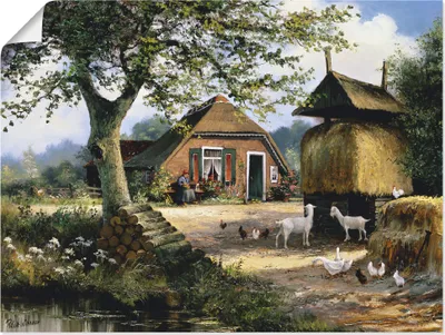 Produktbild von Reint Withaar: Idyllische Farm mit Hühnern und Ziegen, Produkt:Poster, Größe:30x40 cm / Poster