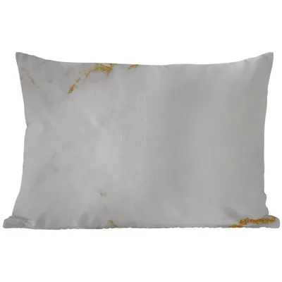 Produktbild von MuchoWow® Outdoor Kissen - Marmor - Gold - Weiß - Luxus - 50x30 cm - Wetterfest - Lounge Kissen - Sofa kissen - Wohnzimmer Dekoration