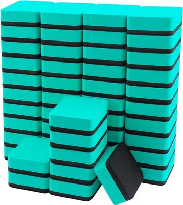Produktbild von Mini Dry Erase Erasers, 48 Pack magnetische Whiteboard Dry Erasers Chalkboard Cleaner Wiper für Kinder und Klassenzimmer Lehrer Supplies, Haus und Büro (2 x 2 Zoll) Grün