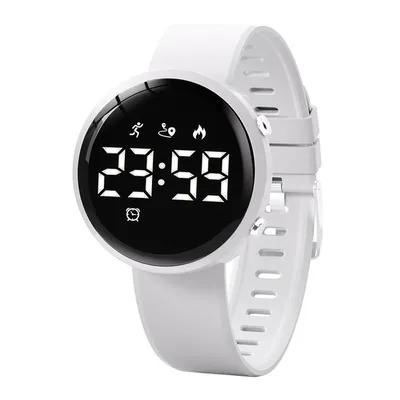 Produktbild von Digitale watch für Kinder und Jugendliche,Armbanduhr Kinder Schritt, mit Schrittzähler Distanz Kalorien Stoppuhr Wecker,Weiß