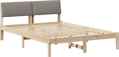 Obrázek produktu pro vidaXL Rám postele hnědý a šedý 135 x 190 cm z masivního borovicového dřeva
