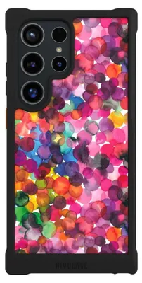 Produktbild von NIVOCASE Hülle für Samsung Galaxy S24 Ultra  Stoßfeste Handyhülle NIVOmax Case Schwarz Punkte Wasserfarbe bunt