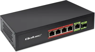 Immagine prodotto di Qoltec Ethernet PoE SWITCH 4x RJ45 PoE 1x RJ45Upli