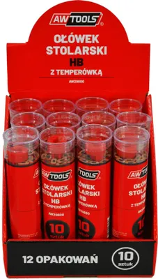 Produktbild von Awtools Hb Roter Zimmermannsbleistift Für Holz, 10 Stück