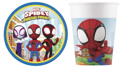 Produktbild von Spidey Partygeschirr Set 16-teilig Kindergeburtstag Deko Teller Becher