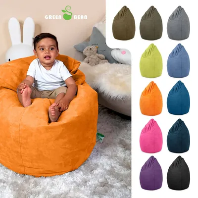 Produktbild von Green Bean® Sitzsack mit Rückenlehne "Drop" 60x60x90cm - Indoor Sitzkissen 220L EPS Perlen Füllung - Orange