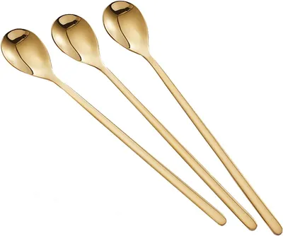 Produktbild von Löffel, Suppenlöffel, Kochlöffel, Küchen-Dessertlöffel, langer Rührlöffel, Kaffeelöffel, kreativer Eislöffel, Honiglöffel für Barkeeper, Edelstahl-Esslöffel, Espressolöffel, Esslöffel, Teelöffel