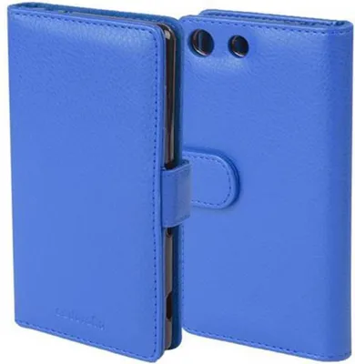 Produktbild von Cadorabo Hülle für Sony Xperia M5 in Blau Backcover Handy Schutz Hülle Book Case Booklet Kartenfächer