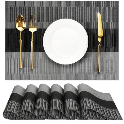 Imagen del producto de Protectores de mesa de plástico, juego de 6 unidades, lavables, resistentes al calor, para mesas de cocina