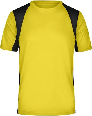Produktbild von Men's Running-T Funktionelles Laufshirt yellow/black, Gr. S
