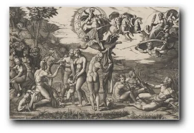 Produktbild von Kunstdruck „Das Urteil des Paris“ von Marcantonio Raimondi – 40 x 60 cm – ungerahmt
