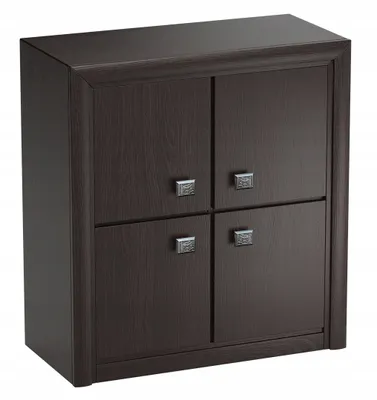 Zdjęcie produktu dla Czarna komoda wenge, szafka, do salonu, sypialni, półki, regał 104cm, KOEN