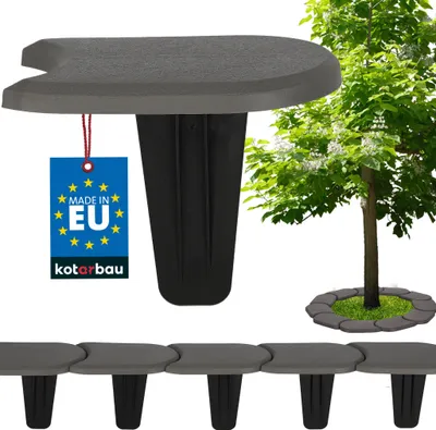 Produktbild von KOTARBAU® Rasenkante Beeteinfassung 3,8 m Beetumrandung Wurzelsperre Gartenzaun Palisaden Kunststoff Grau