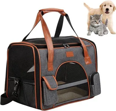 Produktbild von Katzentransporttasche - Faltbar - Tragetasche für Katzen und kleine Hunde - Ideal für unterwegs