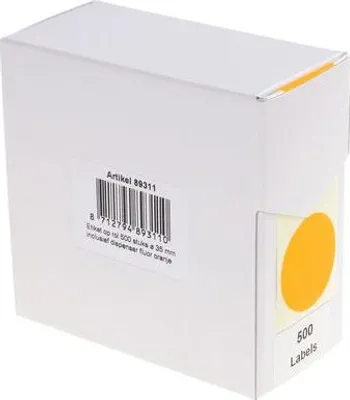 Produktbild von Rillprint – Etikett 35 mm, 500 Stück auf Rolle, fluoreszierendes Orange