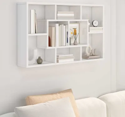 Produktbild von vidaXL Wandregal Hochglanz-Weiß 85x16x52,5 cm Holzwerkstoff