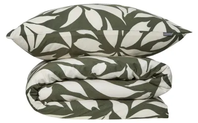 Produktbild von SCHIESSER Bettwäscheset Leaf | Feinbiber | 2-teilig | Floral | 100 % Baumwolle | Weich & angeraut für kuschelige Nächte | YKK-Reißverschluss | 135x200cm + 80x80cm | Grün