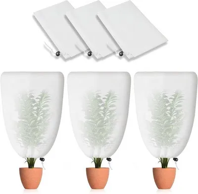 Produktbild von Winterhoezen für Außenpflanzen 60 x 80 cm 70 g/m², mit Riemenzug