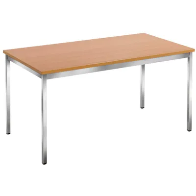 Produktbild von SODEMATUB Mehrzwecktisch buche rechteckig, Vierkantrohr chrom, 140,0 x 80,0 x 74,0 cm