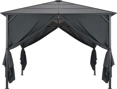 Obrázek produktu pro vidaXL Zahradní pavilon se záclonou Hliník 3×3 m černý