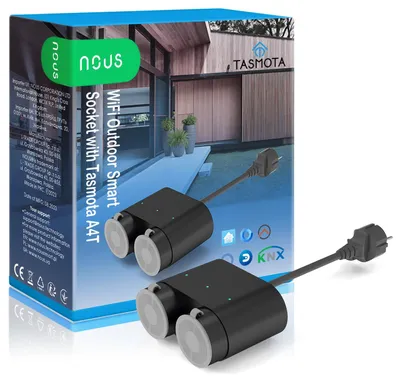 Image de Multiprise d'extérieur connectée A4T Smart Wi-Fi (16 A/3 680 W) avec compteur d'énergie, firmware Tasmota