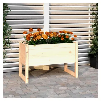 Produktbild von Pflanzkübel 78x40x52 cm aus massivem Kiefernholz, großer Blumentopf für Garten, Balkon, Terrasse und Innenbereich