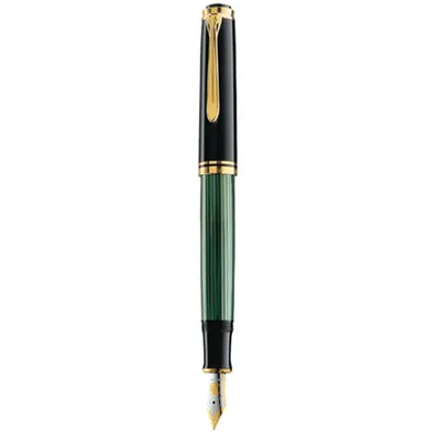 Produktbild von Pelikan 979443 Brunnenstift Linie M600 Classic, Green Souveraen / Schwarz, 24 Karat Gold, Zweifarbige NIB-Geschenkbox  Pelikan