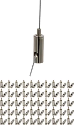 Produktbild von 100x Drahtseilhalter / Gripper 12, M4 Innengewinde, für Drahtseil Ø 0,8 - 1,2 mm | vernickelt