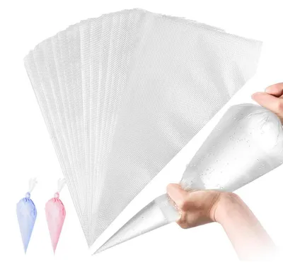 Immagine prodotto di Sacchetti per decorazioni monouso, confezione da 100 pezzi, lunghezza 55 cm, rinforzati e resistenti, ideali per torte, dolci e pasticceria