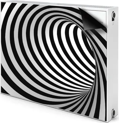 Produktbild von Magnet Heizkörper Heizkörper-Abdeckung Heizkörperabdeckung 80x60 cm  - Schwarz und Weiß, Wirbel