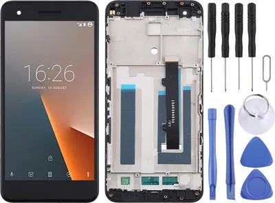 Obrázok produktu pre Pre Vodafone Smart V8 Displej Full LCD + rámček Dotykový náhradný diel Čierny diel