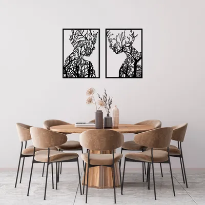 Obrázek produktu pro Wallity, Tree- SKL2392, Černá, Ostatní bytové dekorace, 52 x 70 cm, 100% kov (Tloušťka: 1)