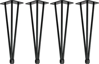 Produktbild von Natural Goods Berlin HAIRPIN Legs Adjustable, Haarnadelbeine, höhenverstellbar, Tischbeine, Tischgestell, Schwarz, 40 cm, 4 Stück