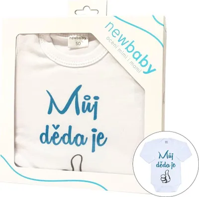Image de Body imprimé New Baby My grandpa is a champion - paquet cadeau, taille 50
