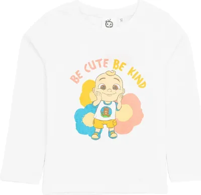 Immagine prodotto di Cocomelon - Maglietta "Be Cute Be Kind" per bambina Maniche lunghe NS7158 (86) (Bianco)